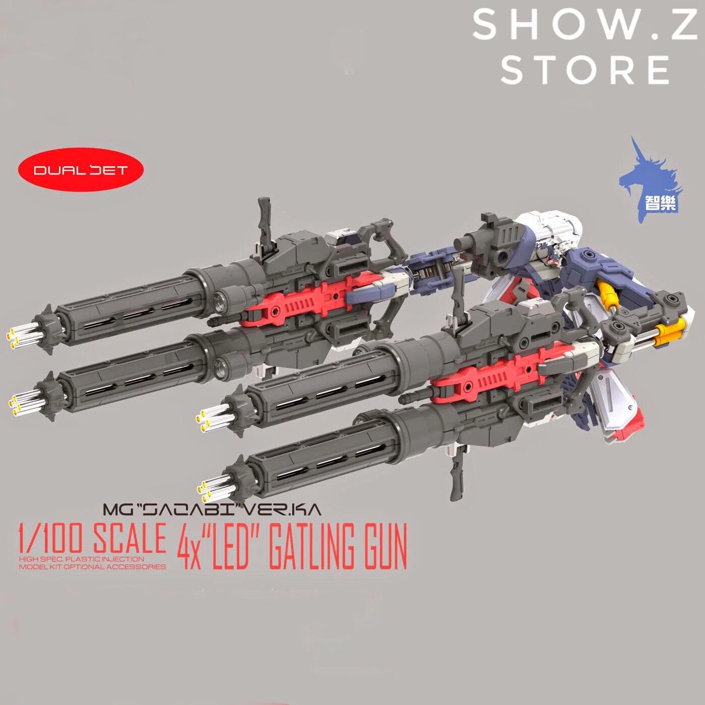 Zhile ZL MG 1/100 4X Sazabi MSN-04 Gatling Gun Add On Kit W/ LED