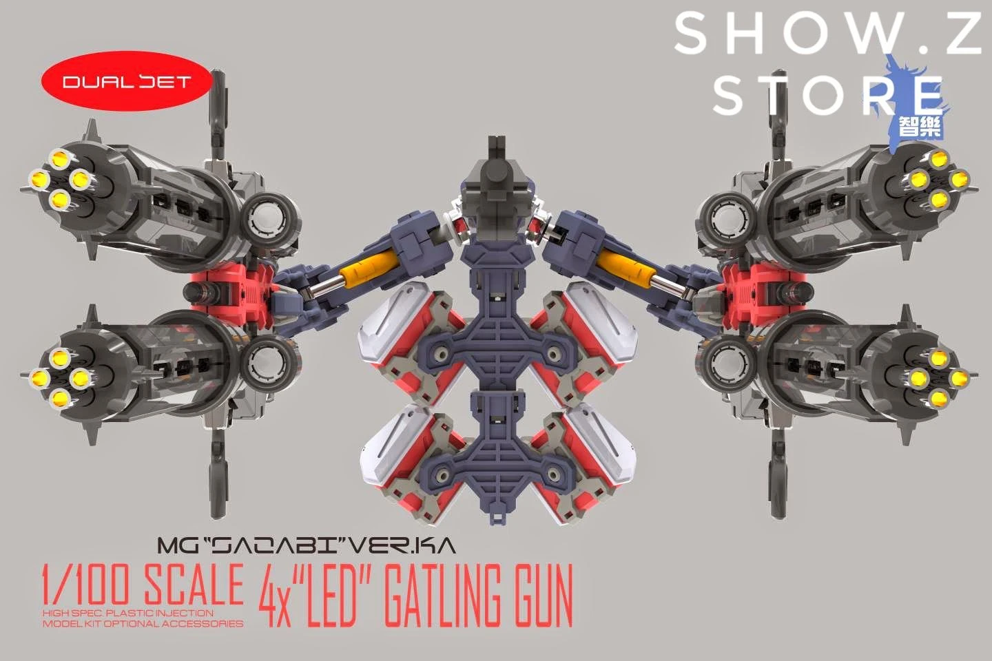 Zhile ZL MG 1/100 4X Sazabi MSN-04 Gatling Gun Add On Kit W/ LED - Image 5
