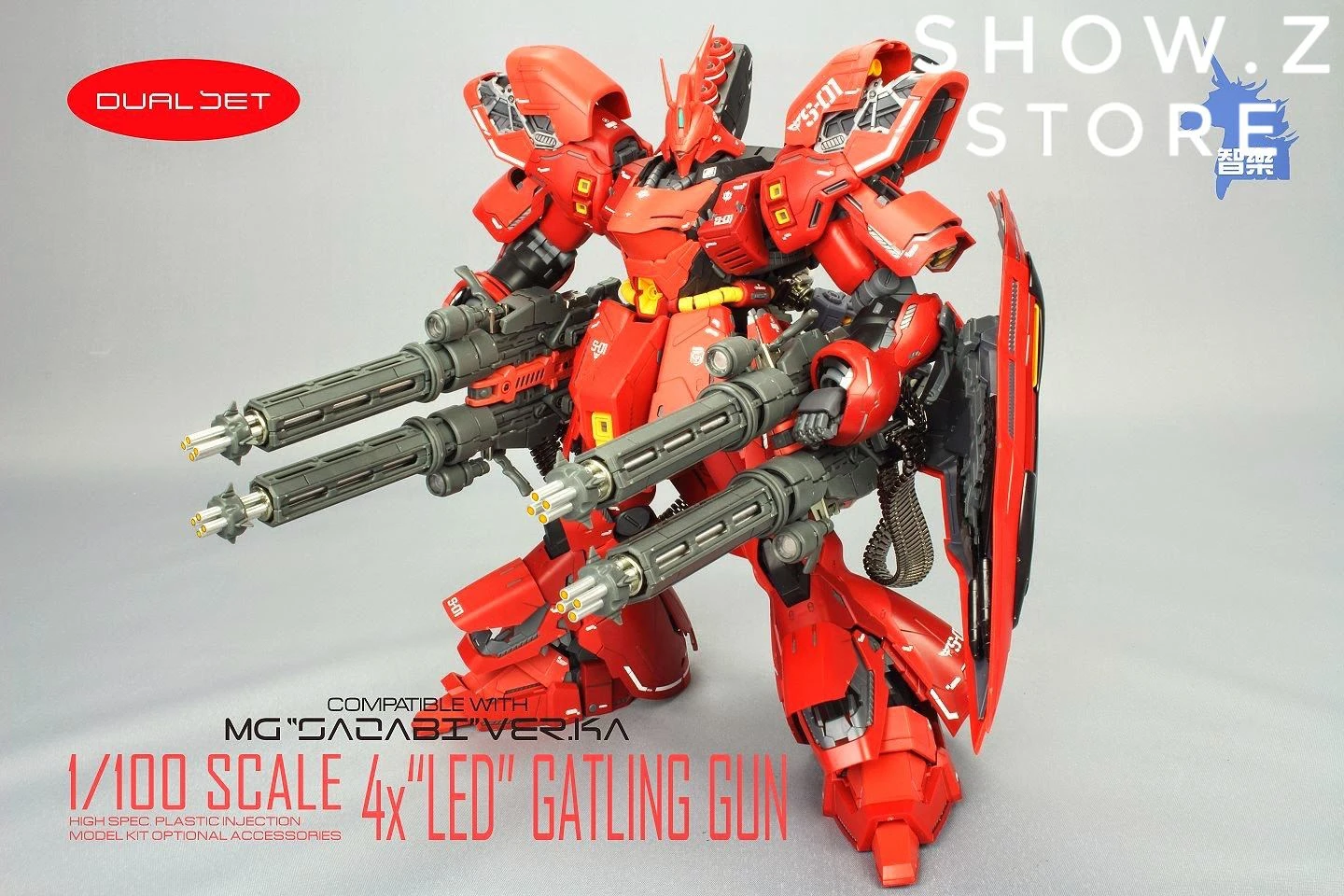 Zhile ZL MG 1/100 4X Sazabi MSN-04 Gatling Gun Add On Kit W/ LED - Image 8