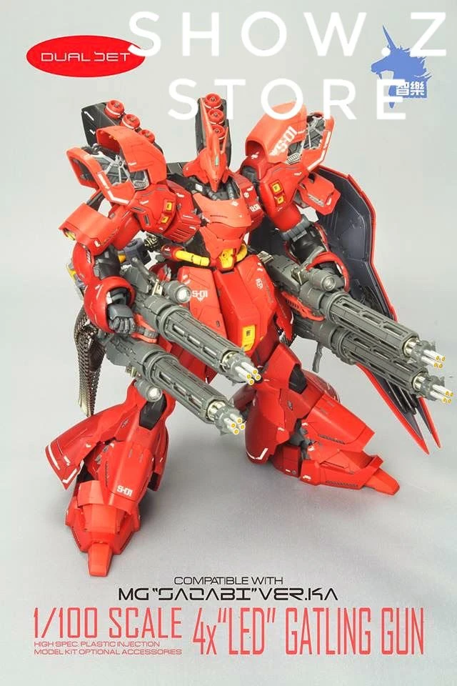 Zhile ZL MG 1/100 4X Sazabi MSN-04 Gatling Gun Add On Kit W/ LED - Image 7