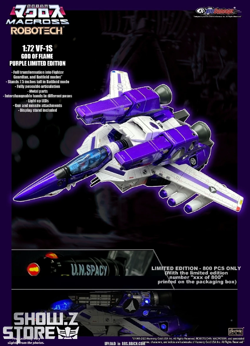 KitzConcept 1/72 Macross VF-1S God Of Flame Purple Limited Edition W/ Fast Pack Armor - Image 13