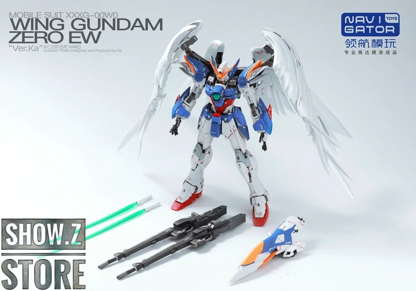 Navigator Toys Pre-Painted & Pre-Assembled Bandai XXXG-00W0 Wing Gundam Zero EW Ver.Ka - Image 9