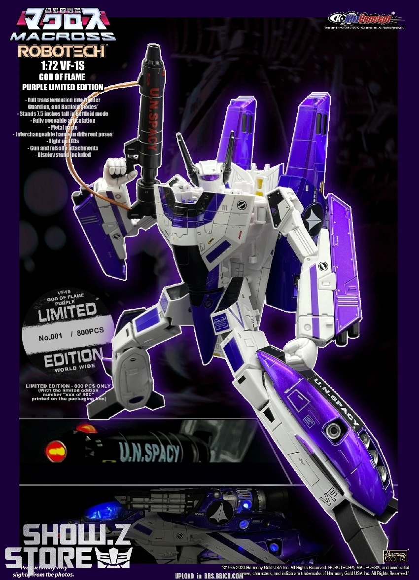 KitzConcept 1/72 Macross VF-1S God Of Flame Purple Limited Edition W/ Fast Pack Armor - Image 12